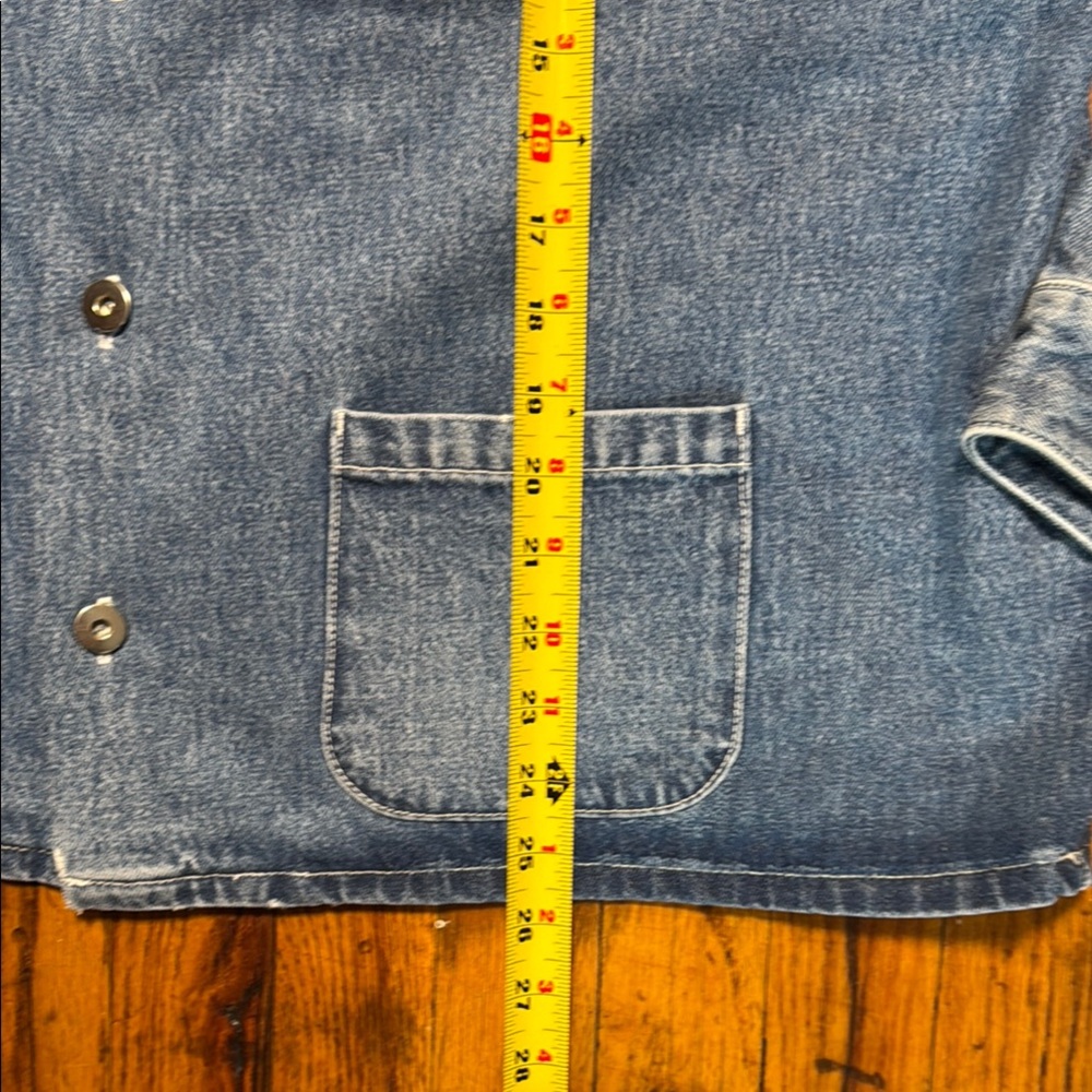YONY Denim Chore Jacket Made in USA Medium Blue Wash Patch Pocket Minimal XL - Picture 7 of 13